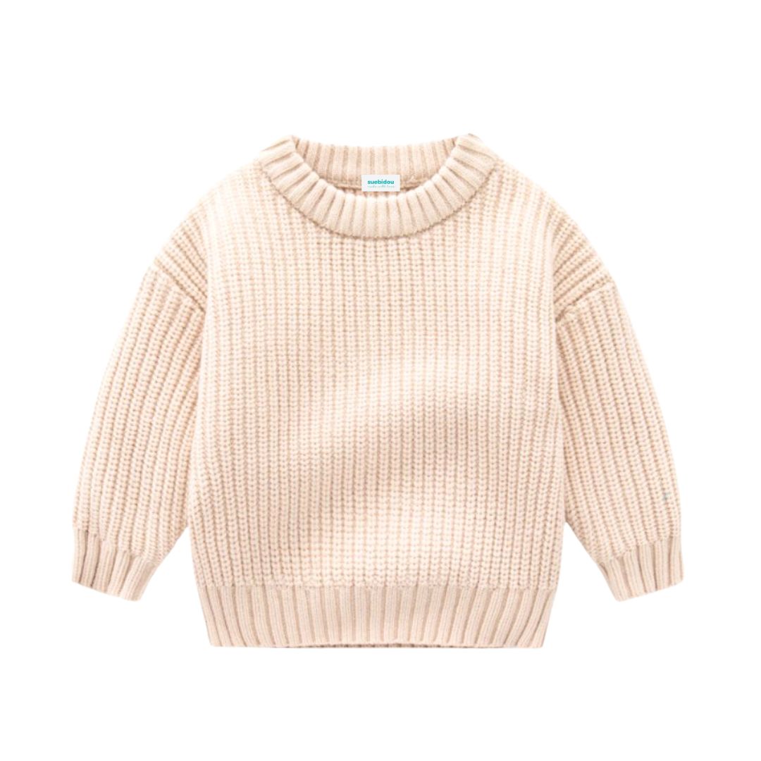 Kinder Grobstrick Pullover 'Loose' natur