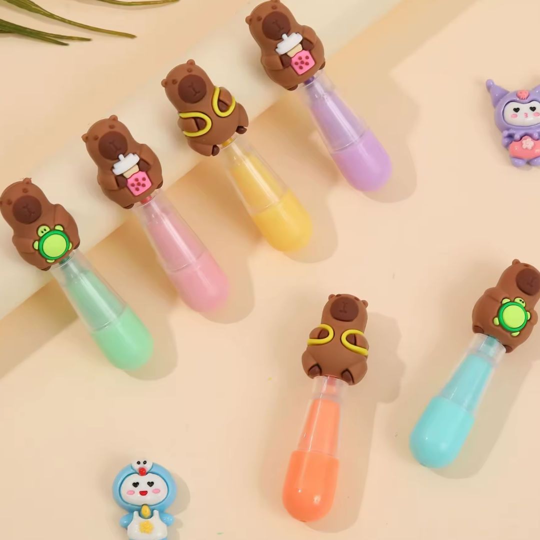 Witzige Textmarker Capybara 6-Stk-Set