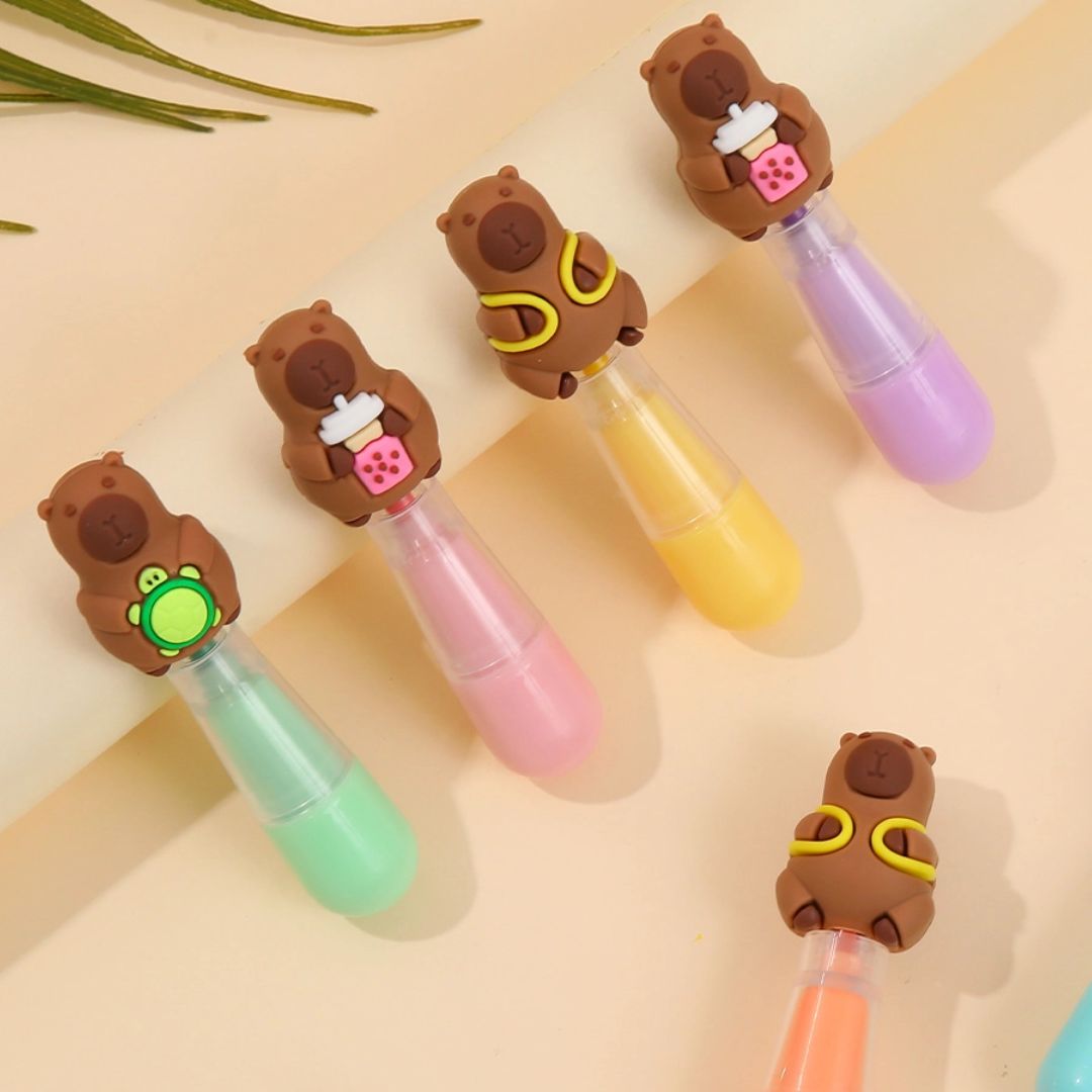 Witzige Textmarker Capybara 6-Stk-Set