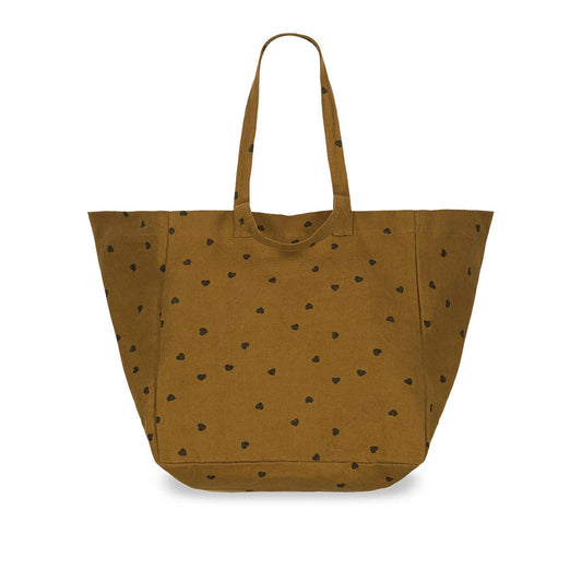 Damen Shopper karamell mit Herzprint