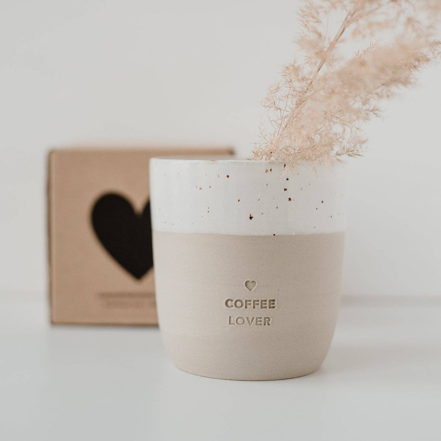 Steingut Becher Coffee Lover