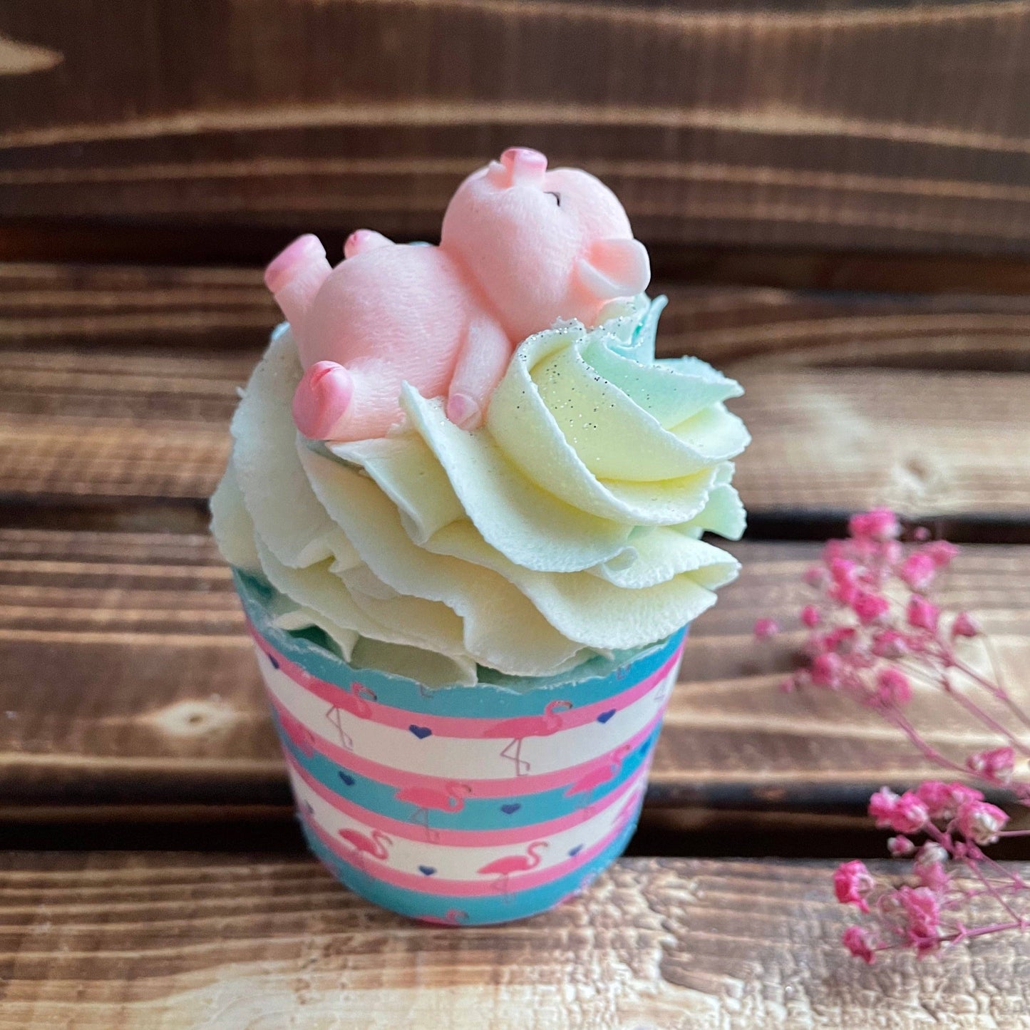 Badecupcake Erdbeere - Schwein