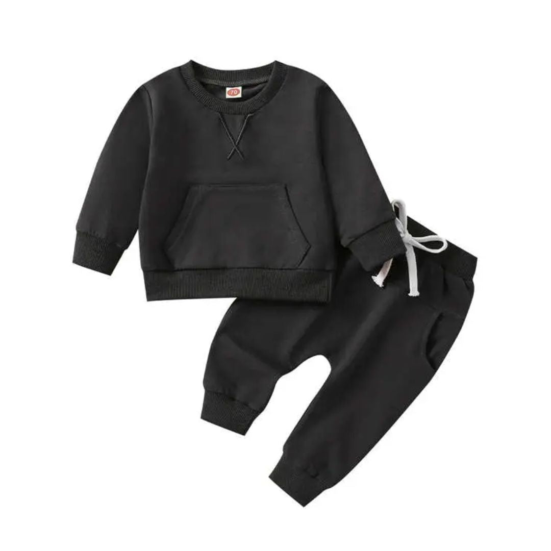 2 teiliges Outfit-Set Sweathirt und Hose schwarz