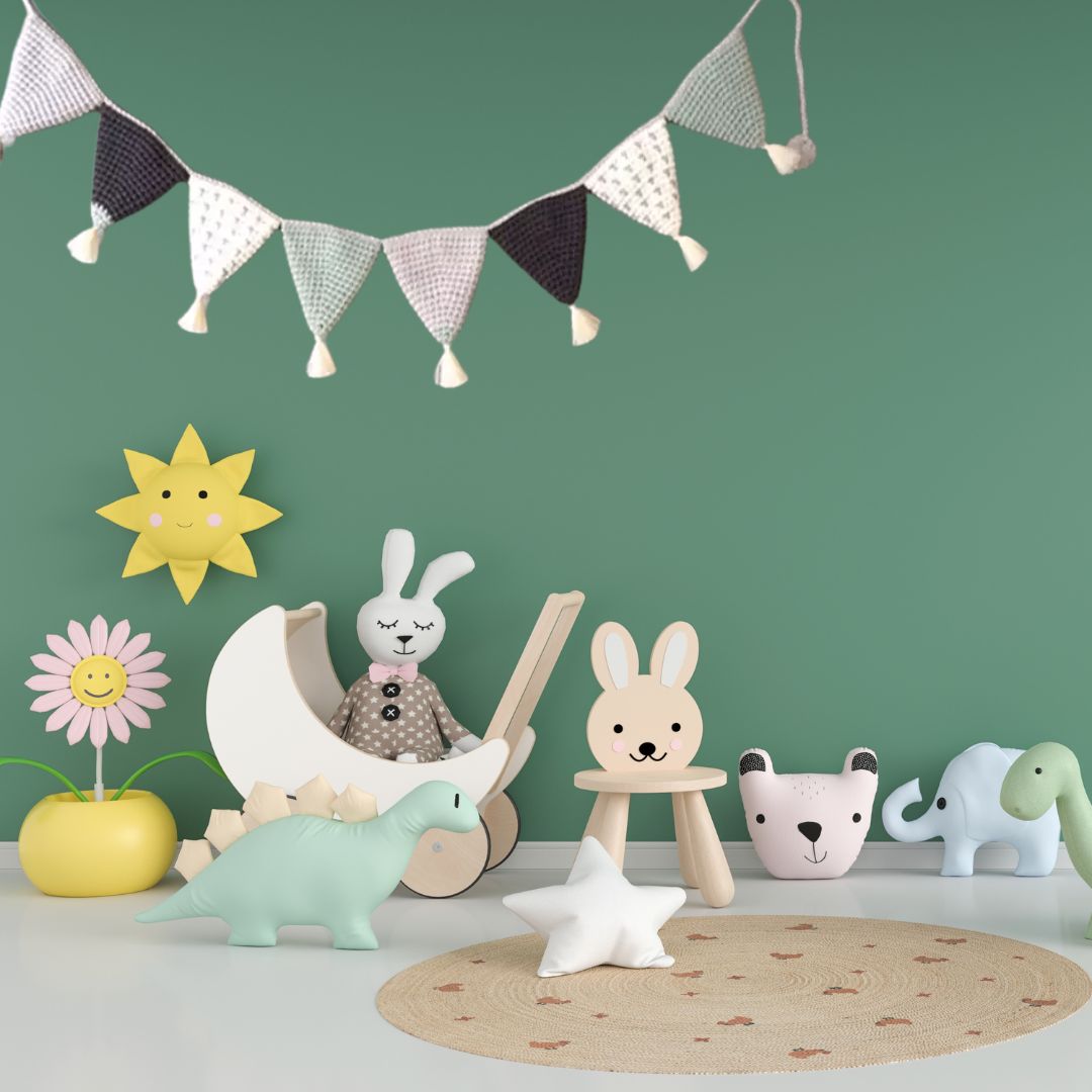 Kinderzimmer Wimpel-Girlande grün