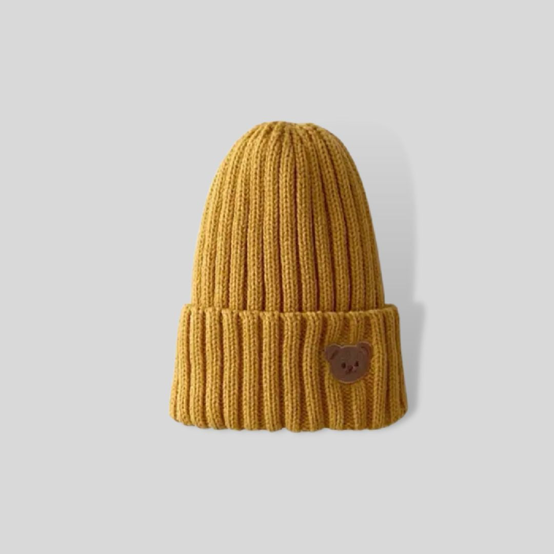 Strick Beanie "Teddy" senfgelb