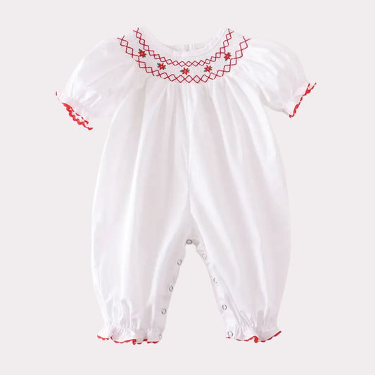 Babystrampler mit Puffärmeln weiß