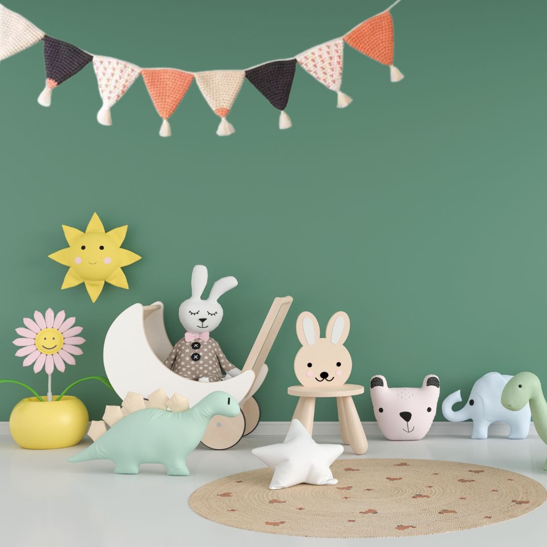 Kinderzimmer Wimpel-Girlande rot